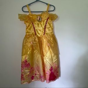 Disney Store Belle Dress Costume Beauty & Beast Princess Yellow Halloween